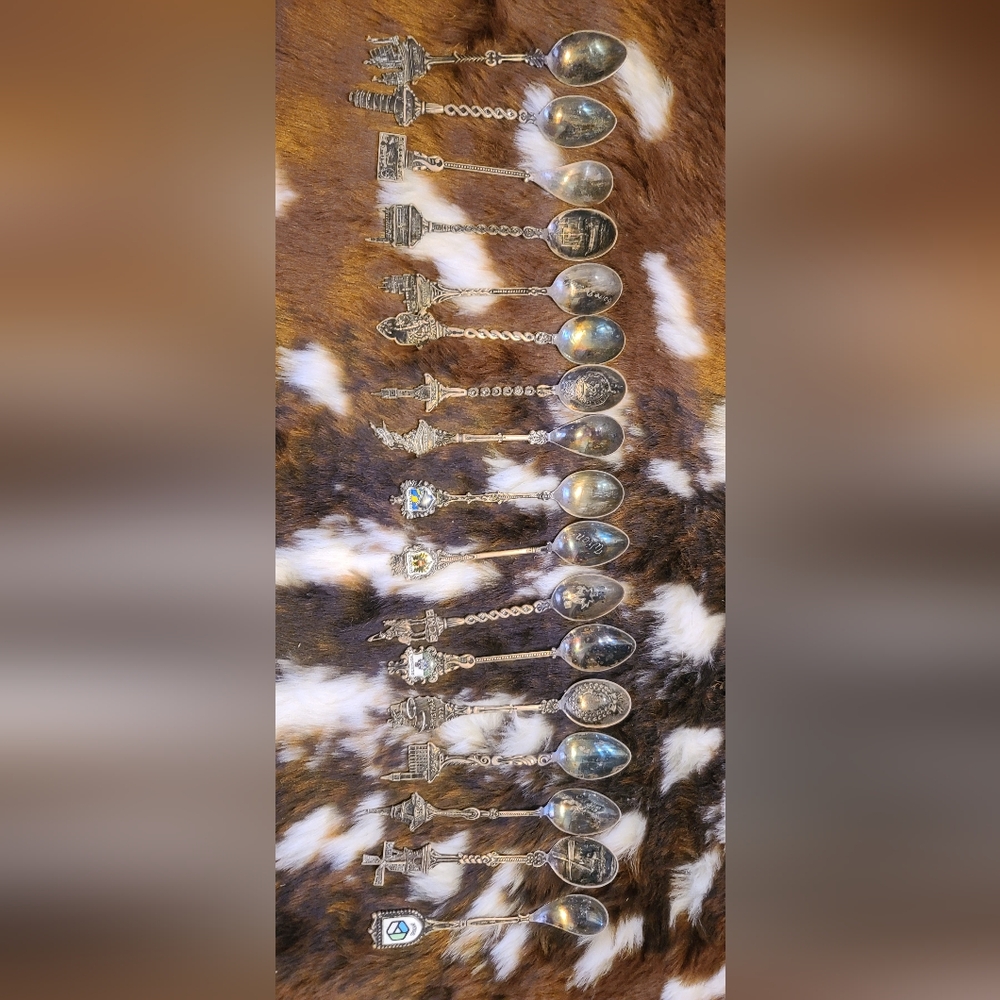 Antique sterling silver collector spoons